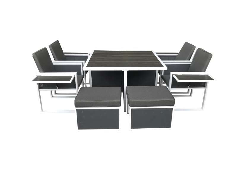 BELLA 9PCE BALCONY DINING WHITE