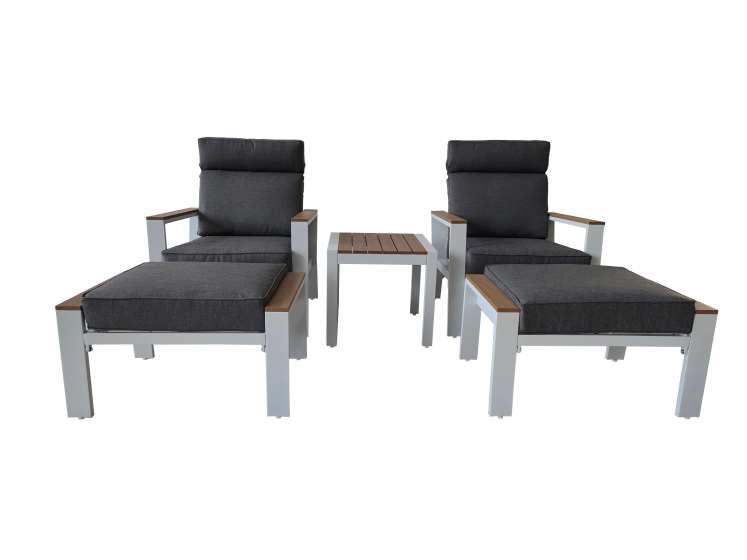 BOSTON FOOT STOOL SET ( X2 ) GRAPHITE