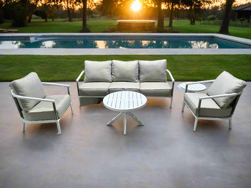 GRETTA 5PCE DINING- Rround 120cm